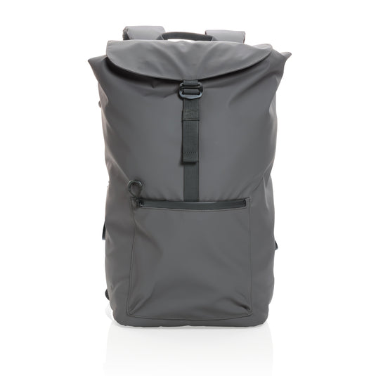 XD Collection Impact AWARE™ RPET water-resistant 15.6-inch laptop backpack with multiple compartments and padded straps.