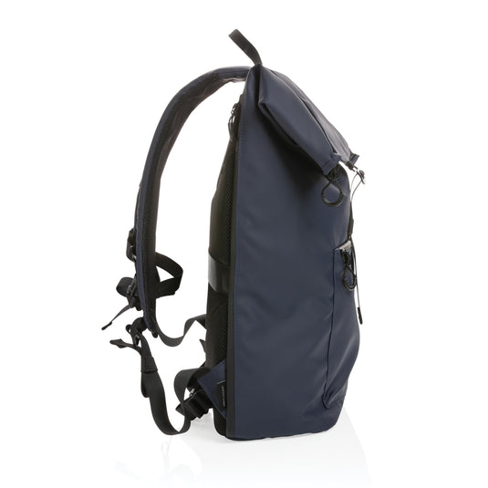 XD Collection Impact AWARE™ RPET water-resistant 15.6-inch laptop backpack with multiple compartments and padded straps.