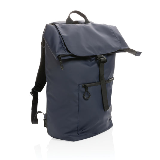 XD Collection Impact AWARE™ RPET water-resistant 15.6-inch laptop backpack with multiple compartments and padded shoulder straps.