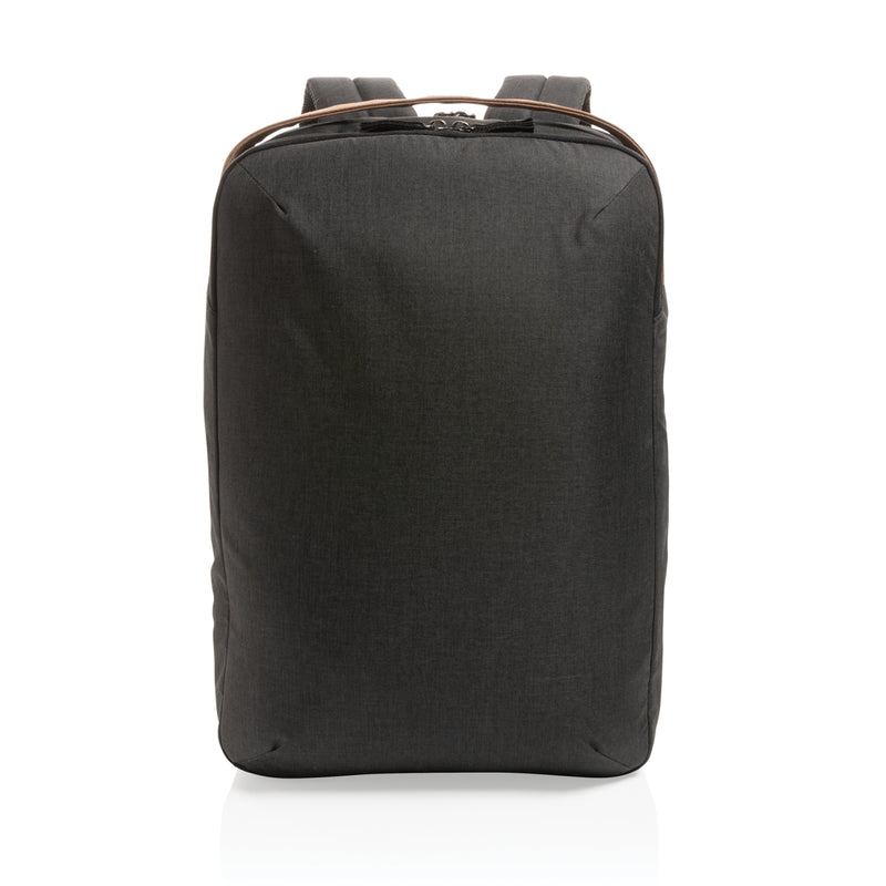 Load image into Gallery viewer, Impact AWARE™ 300D two-tone deluxe 15.6" laptop backpack by XD Xclusive with multiple compartments and padded shoulder straps.
