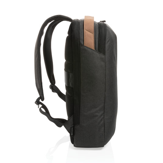 XD Xclusive Impact AWARE™ 300D two-tone deluxe 15.6-inch laptop backpack with multiple compartments and padded straps.