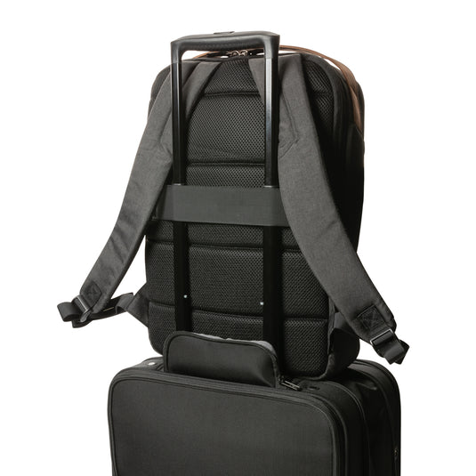 XD Xclusive Impact AWARE™ 300D two-tone deluxe 15.6-inch laptop backpack with multiple compartments and padded shoulder straps.