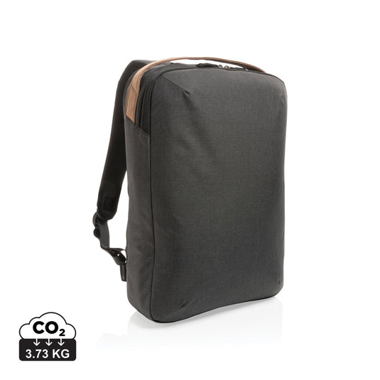 XD Xclusive Impact AWARE™ 300D two-tone deluxe 15.6-inch laptop backpack with multiple compartments and padded straps.