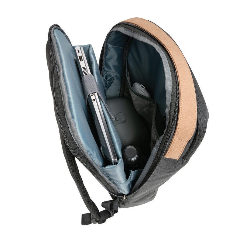 Load image into Gallery viewer, XD Xclusive Impact AWARE™ 300D two-tone deluxe 15.6-inch laptop backpack with multiple compartments and padded shoulder straps.
