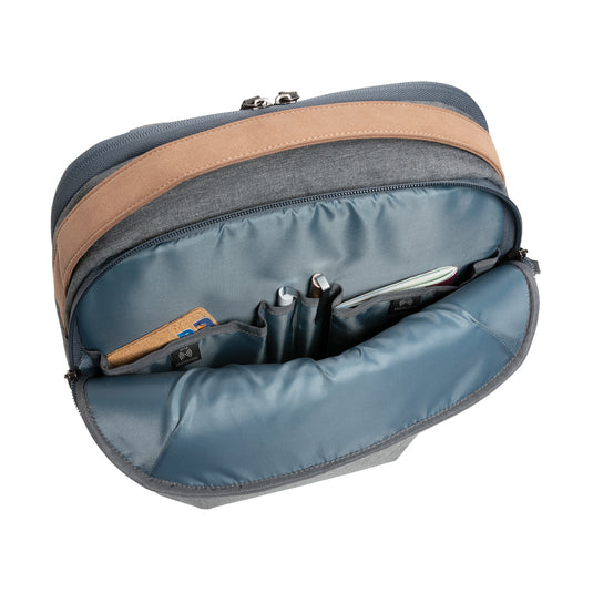 XD Xclusive Impact AWARE™ 300D two-tone deluxe 15.6-inch laptop backpack with multiple compartments and padded shoulder straps.