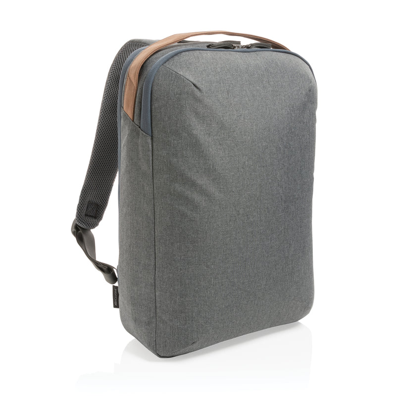 Load image into Gallery viewer, XD Xclusive Impact AWARE™ 300D two-tone deluxe 15.6-inch laptop backpack with multiple compartments and padded straps.
