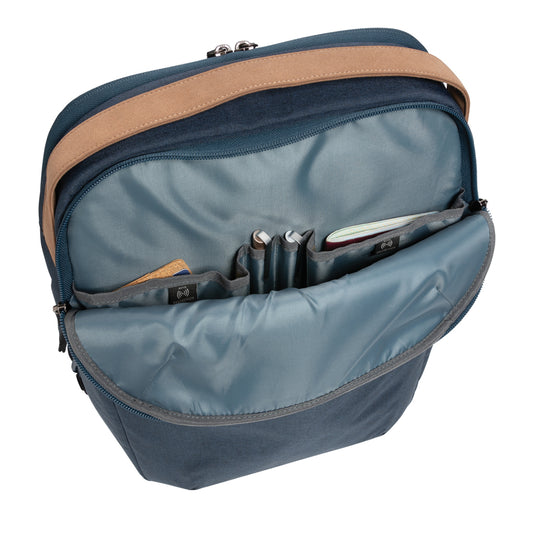 XD Xclusive Impact AWARE™ 300D two-tone deluxe 15.6-inch laptop backpack with padded straps and multiple compartments.
