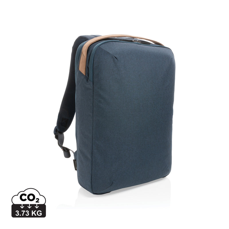 Load image into Gallery viewer, XD Xclusive Impact AWARE™ 300D two-tone 15.6-inch laptop backpack with multiple compartments and padded shoulder straps.

