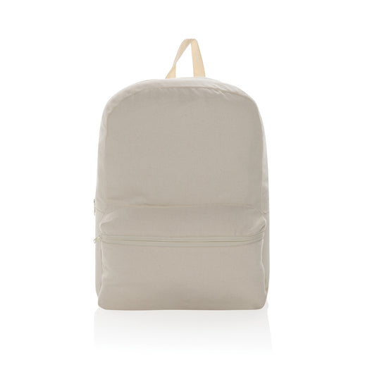 Undyed Impact Aware™ 285 gsm rcanvas backpack by XD Collection, featuring a durable, minimalist design with adjustable straps.