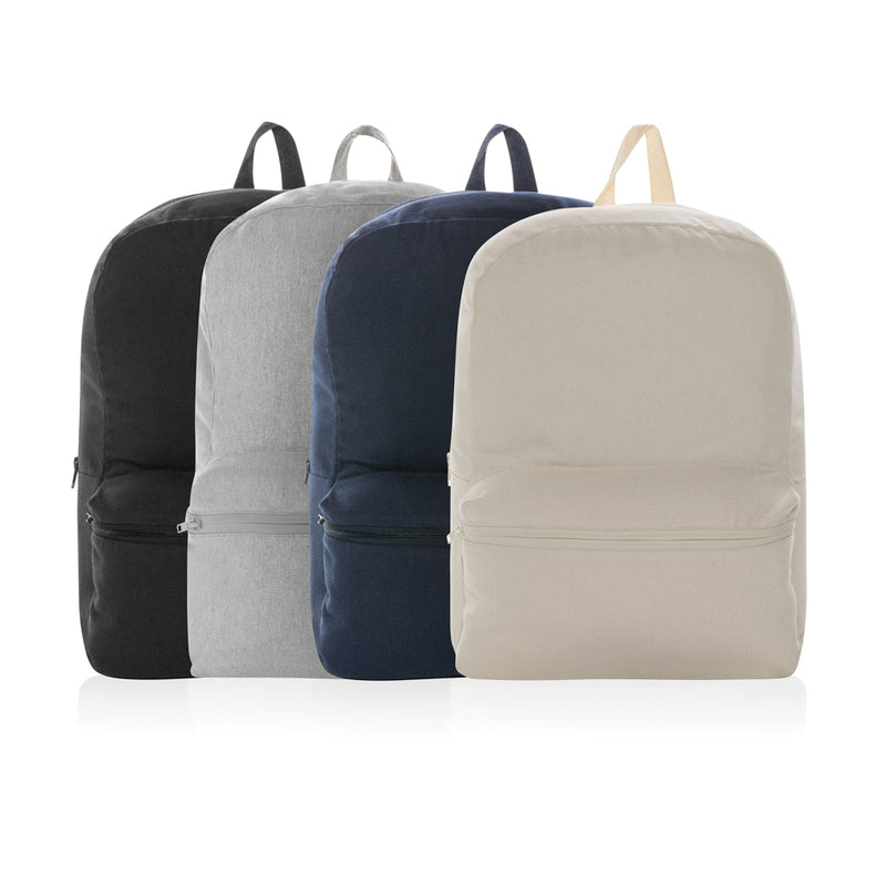 Load image into Gallery viewer, Undyed Impact Aware™ 285gsm rCanvas backpack from XD Collection, showing durable canvas fabric and spacious travel bag design.
