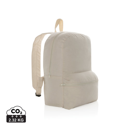 Undyed Impact Aware™ 285 gsm rcanvas backpack by XD Collection, showing the durable bag with adjustable straps and spacious interior.