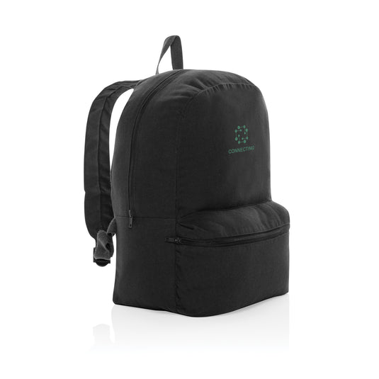 Undyed Impact Aware™ 285 gsm rCanvas backpack by XD Collection, showing natural fabric texture and simple bag design.