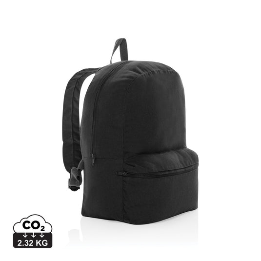 Undyed Impact Aware™ 285 gsm rCanvas backpack by XD Collection, showing the durable, natural-colored fabric and sleek travel bag design.
