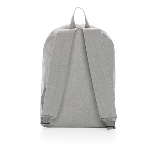 Undyed Impact Aware™ 285 gsm RCanvas backpack from XD Collection, featuring durable fabric and spacious design for travel and daily use.