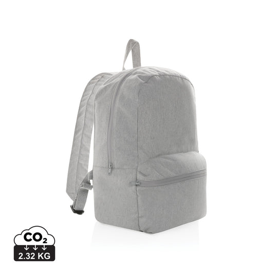 Undyed Impact Aware™ 285 gsm rCanvas backpack by XD Collection, showcasing its durable, minimalist design and natural canvas texture.