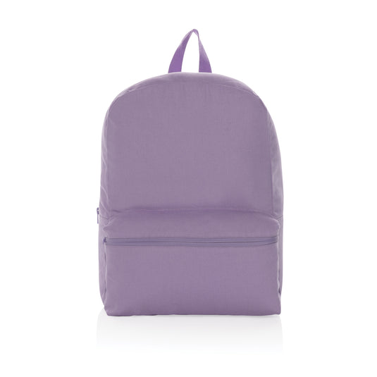 Impact Aware™ 285 gsm rcanvas backpack from XD Collection, durable bag with multiple compartments and adjustable straps.
