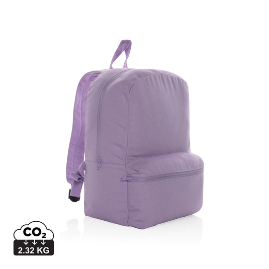 Impact Aware™ 285 gsm rCanvas backpack by XD Collection, durable bag with adjustable straps and multiple compartments.
