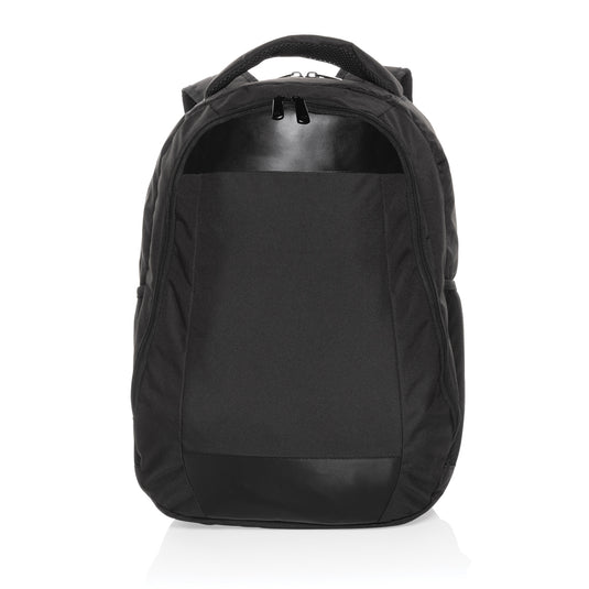 Impact AWARE™ Boardroom laptop backpack by XD Collection, PVC-free bag with multiple compartments and padded laptop sleeve.