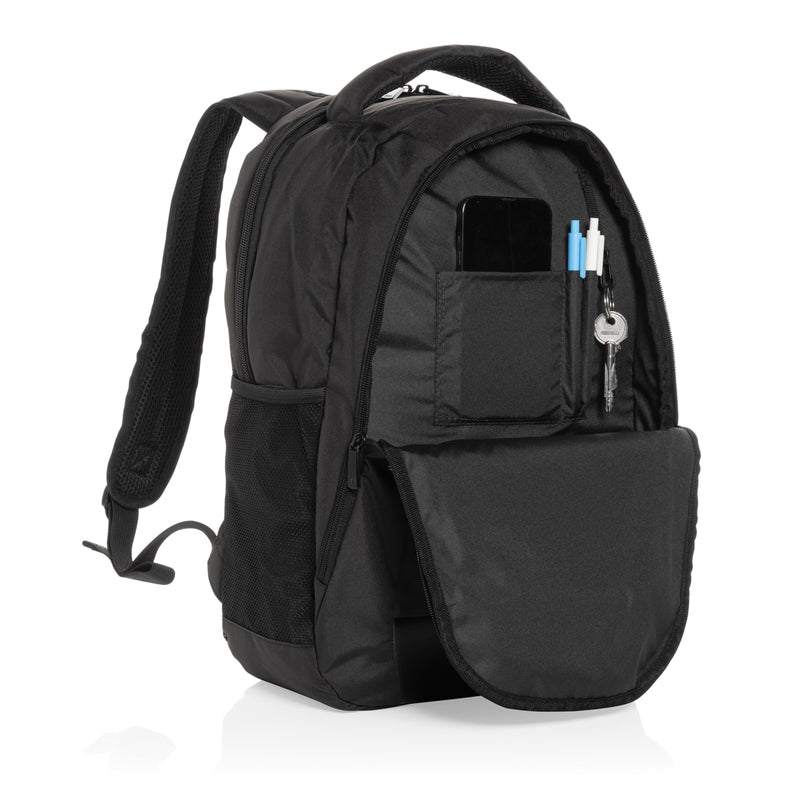 Load image into Gallery viewer, Impact AWARE™ Boardroom laptop backpack by XD Collection, PVC-free bag with multiple compartments and padded laptop sleeve.
