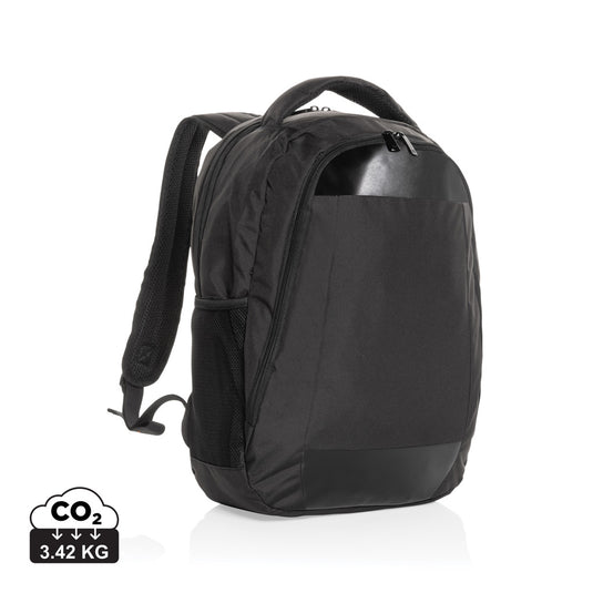 Impact AWARE™ Boardroom laptop backpack by XD Collection, PVC-free bag with sleek compartments for travel and work essentials.