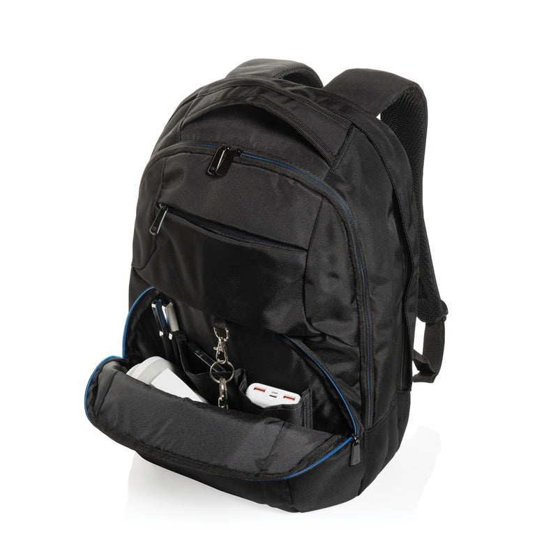 Load image into Gallery viewer, Impact AWARE™ Universal laptop backpack by XD Collection featuring padded compartments and adjustable straps for travel and daily use.
