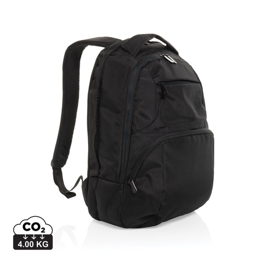 Impact AWARE™ Universal laptop backpack by XD Collection featuring multiple compartments and padded straps for comfortable carrying.