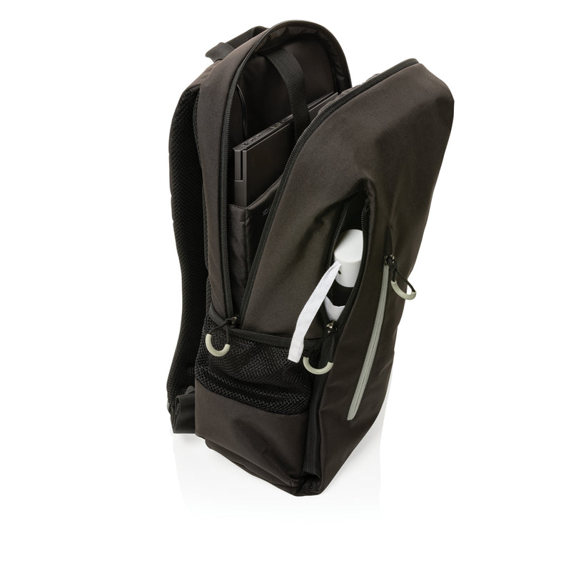 Load image into Gallery viewer, XD Xclusive Impact AWARE™ Lima 15.6-inch RFID laptop backpack with padded compartments and durable fabric for travel and everyday use.
