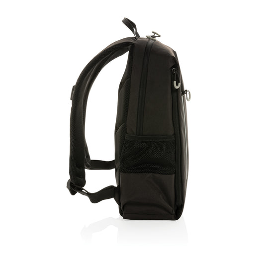 XD Xclusive Impact AWARE™ Lima 15.6-inch RFID laptop backpack with multiple compartments and padded shoulder straps.