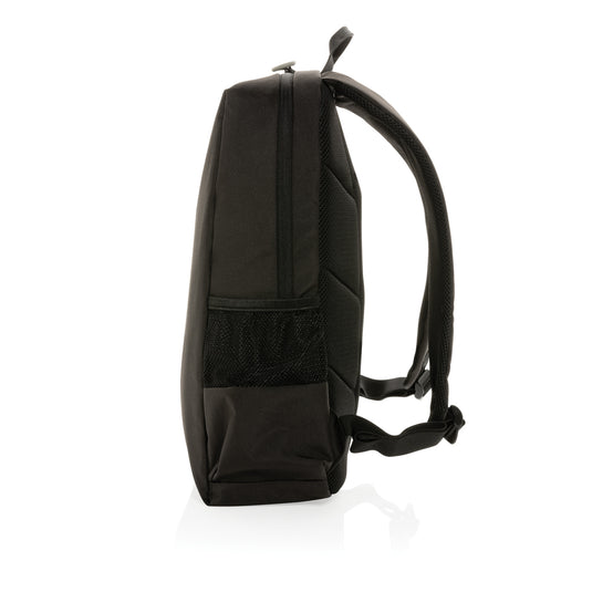 Impact AWARE™ Lima 15.6-inch RFID laptop backpack by XD Xclusive, featuring multiple compartments and padded shoulder straps.