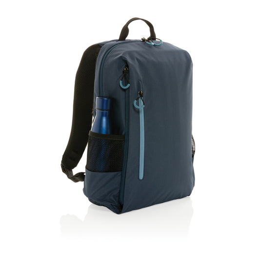 XD Xclusive Impact AWARE™ Lima 15.6-inch RFID laptop backpack with multiple compartments and padded shoulder straps.