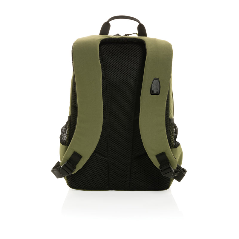 Load image into Gallery viewer, XD Xclusive Impact AWARE™ Lima RFID laptop backpack with padded straps and multiple compartments, suitable for travel and daily use.
