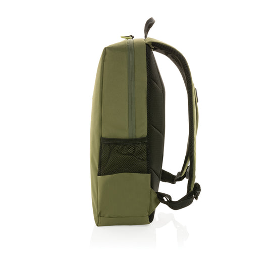 XD Xclusive Impact AWARE™ Lima 15.6-inch RFID laptop backpack with multiple compartments and padded shoulder straps.