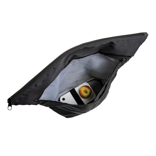 Lightweight foldable RPET backpack from XD Collection, designed for travel and daily use with adjustable straps and spacious interior.