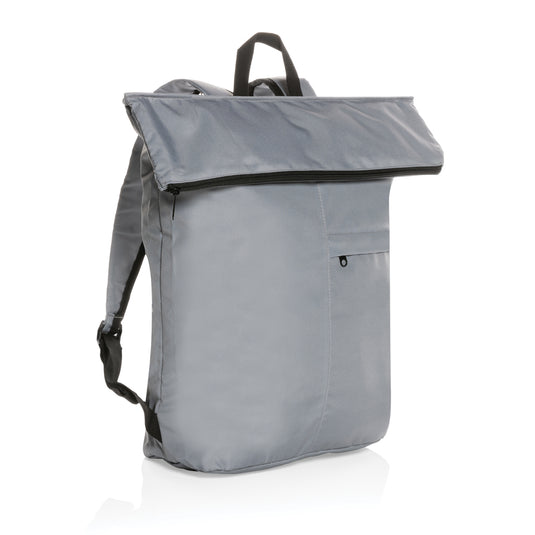 XD Collection Dillon AWARE™ RPET lightweight foldable backpack, eco-friendly travel bag with adjustable straps and compact design.