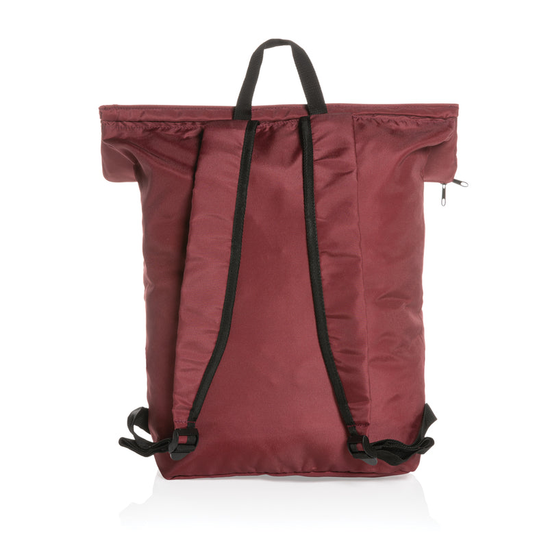 Load image into Gallery viewer, Lightweight foldable backpack by XD Collection, Dillon AWARE™ RPET bag in black with adjustable straps and compact design.
