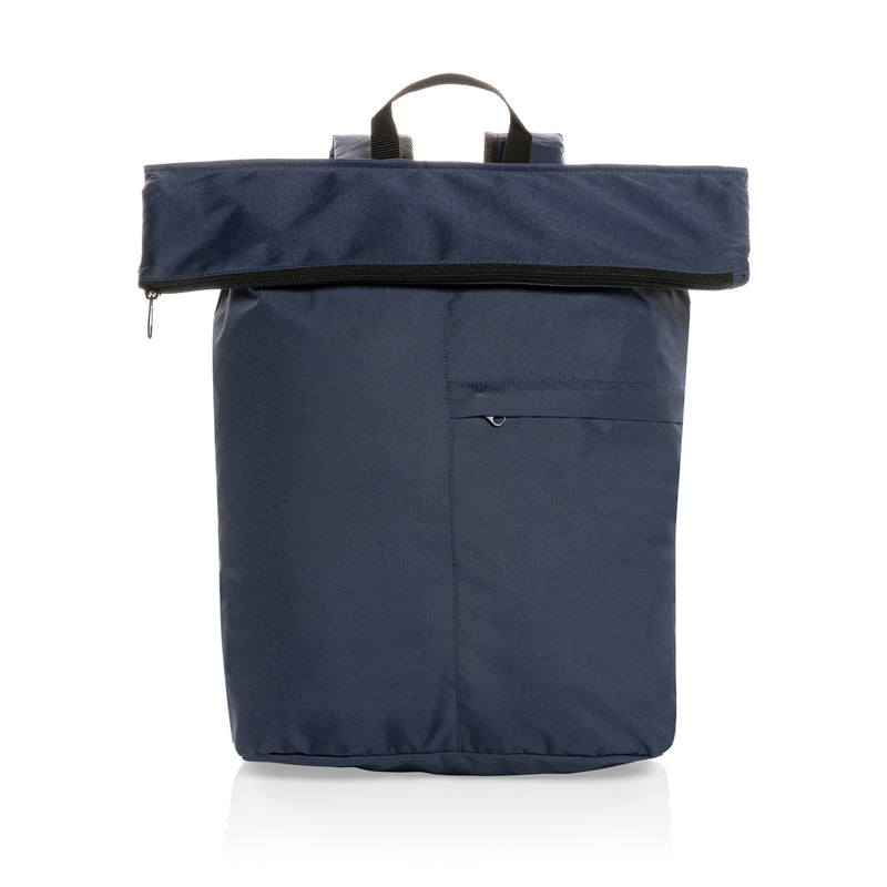 Load image into Gallery viewer, XD Collection Dillon AWARE™ RPET lightweight foldable backpack, shown open with adjustable straps and compact design.
