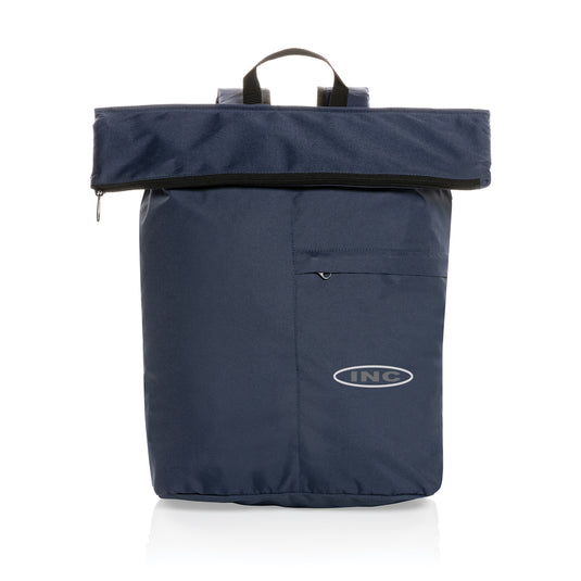 Lightweight Dillon AWARE™ RPET foldable backpack by XD Collection, showing its compact, eco-friendly design and adjustable straps.