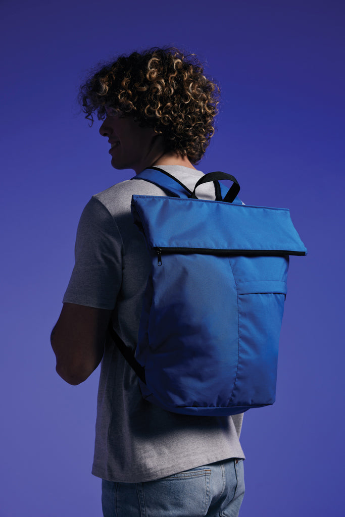 Load image into Gallery viewer, Lightweight foldable Dillon AWARE™ RPET backpack by XD Collection, shown in a compact, portable design on a neutral background.
