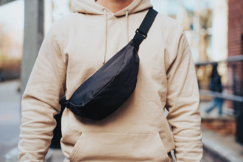 Load image into Gallery viewer, Crescent AWARE™ RPET half moon sling bag - Custom Wood Designs
