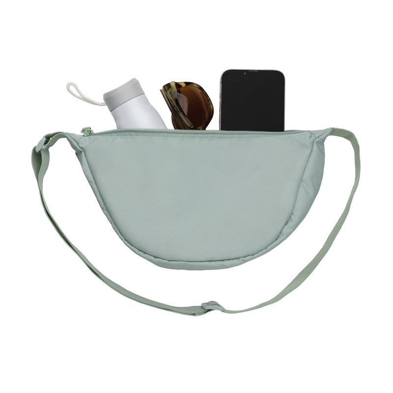 Load image into Gallery viewer, Crescent AWARE™ RPET half moon sling bag - Custom Wood Designs
