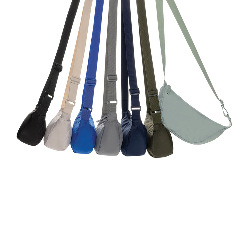 Load image into Gallery viewer, Crescent AWARE™ RPET half moon sling bag - Custom Wood Designs
