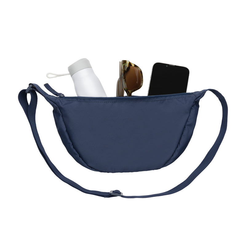 Load image into Gallery viewer, Crescent AWARE™ RPET half moon sling bag - Custom Wood Designs
