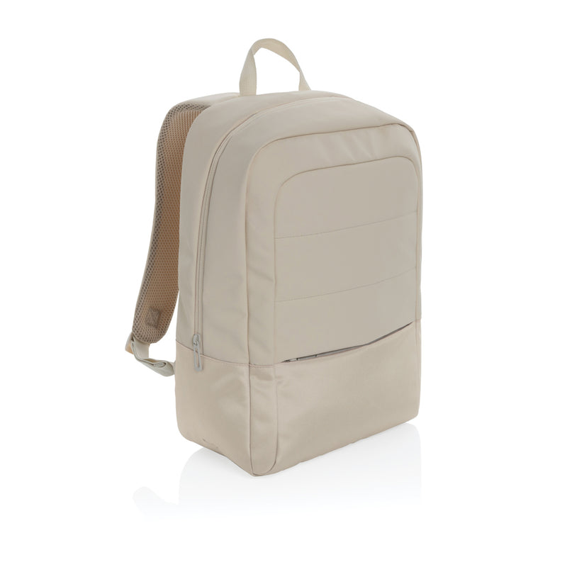 Load image into Gallery viewer, XD Xclusive Armond AWARE™ RPET 15.6-inch laptop backpack in black with multiple compartments and padded straps for comfortable carrying.
