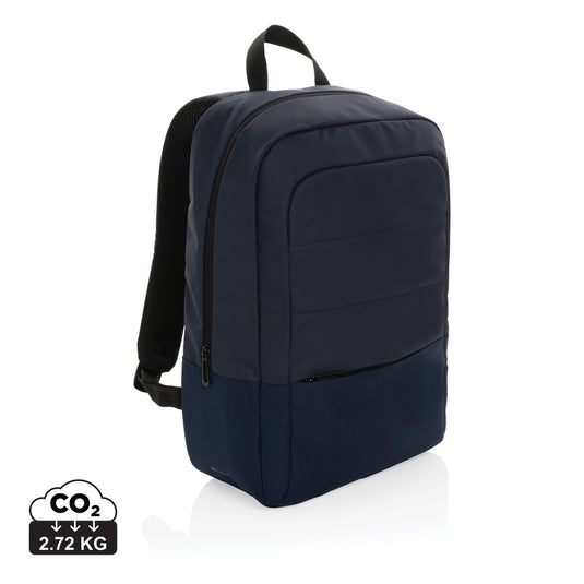 XD Xclusive Armond AWARE™ RPET 15.6-inch laptop backpack with multiple compartments and padded straps, in dark gray fabric.