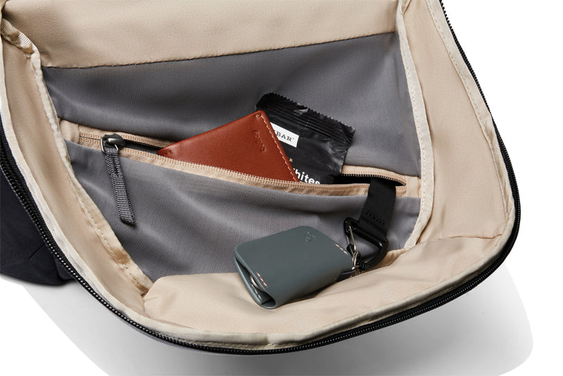 Load image into Gallery viewer, Bellroy Via Backpack in black with multiple compartments, stylish and functional bags for travel and daily use.
