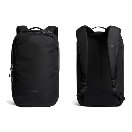Bellroy Via Backpack from Bags & Travel collection, showing sleek black design with multiple compartments and adjustable straps.