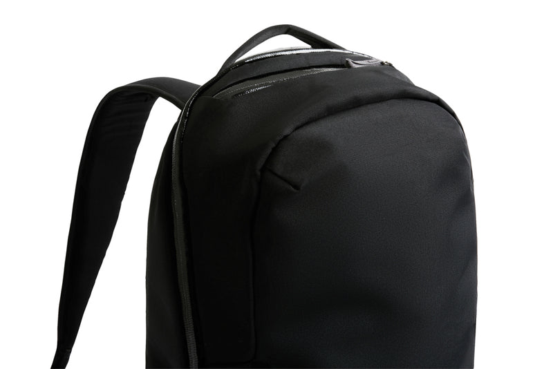 Load image into Gallery viewer, Bellroy Via Backpack in black with multiple compartments, padded straps, and stylish design for travel and everyday use.
