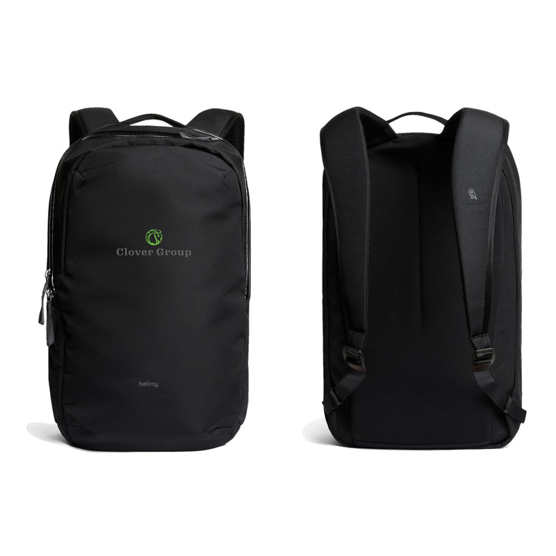 Load image into Gallery viewer, Bellroy Via Backpack in black, showing adjustable straps, multiple compartments, and sleek design for travel and everyday use.
