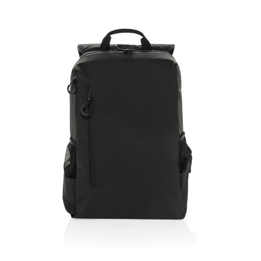 XD Xclusive Lima Aware™ RPET water-resistant 15.6-inch laptop backpack with multiple compartments and padded shoulder straps.