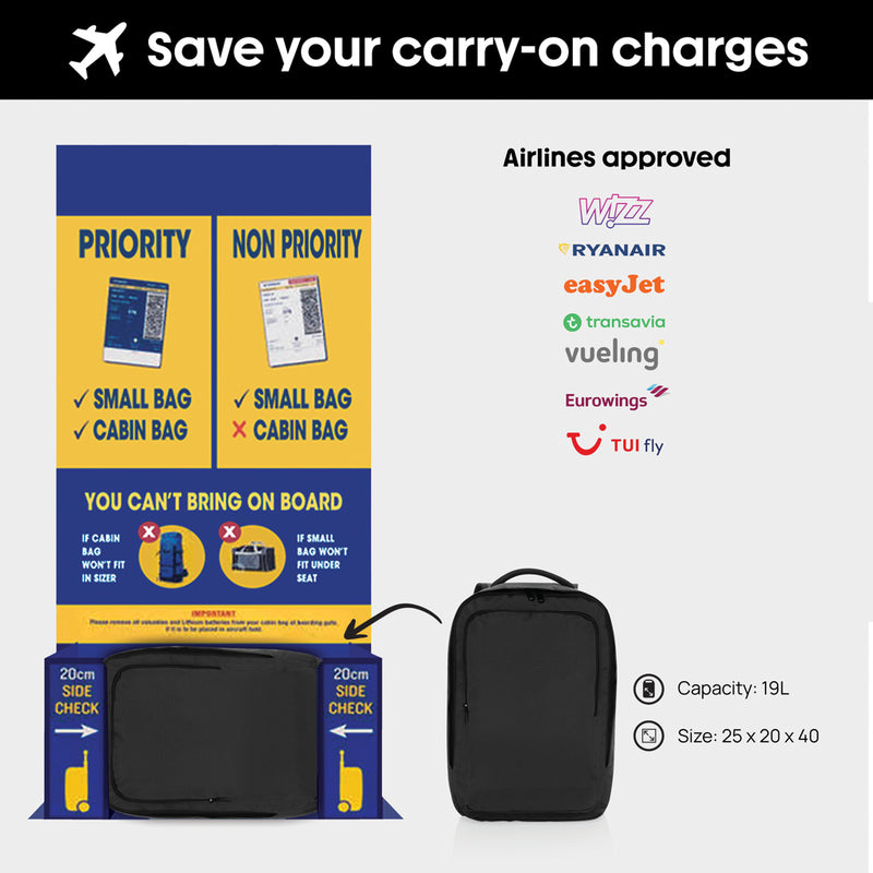 Load image into Gallery viewer, XD Collection Ace Aware™ RPET Free On Board travel bag in blue, featuring durable design and spacious interior for travel essentials.
